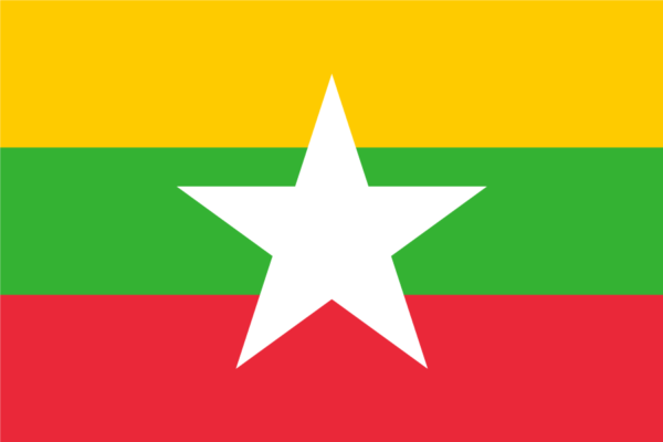 ミャンマー連邦共和国（Myanmar/MYA）の国旗無料素材イラストダウンロード　ai png