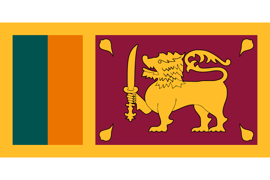 スリランカ民主社会主義共和国(スリランカ)の国旗無料素材イラストダウンロード　ai png