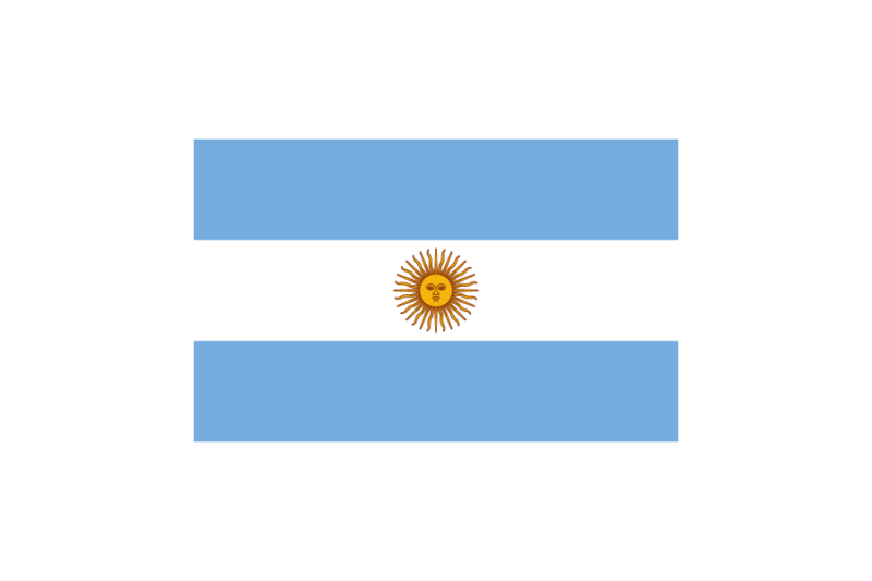 アルゼンチン (Argentina)国旗のフリー素材、無料素材イラストダウンロード　ai png