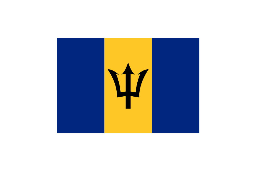 バルバドス (Barbados)国旗のフリー素材、無料素材イラストダウンロード　ai png