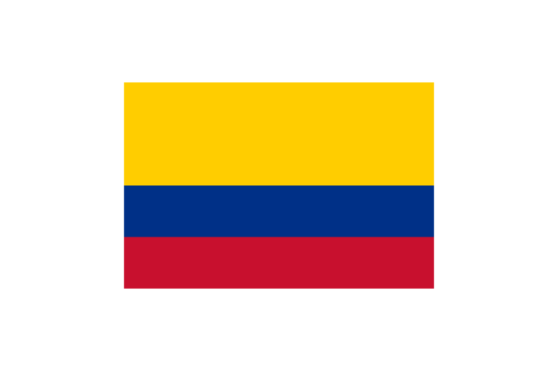 コロンビア (Colombia)国旗のフリー素材、無料素材イラストダウンロード　ai png