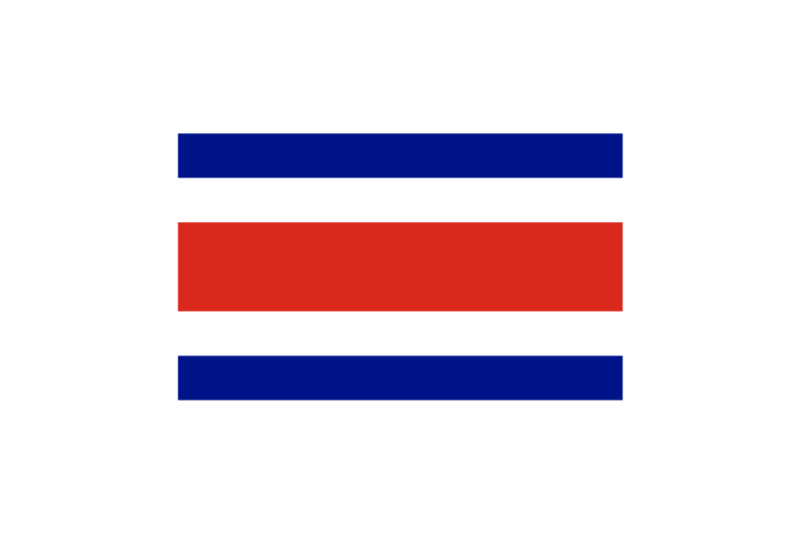 コスタリカ共和国（Costa Rica/CRC）国旗のフリー素材、無料素材イラストダウンロード　ai png