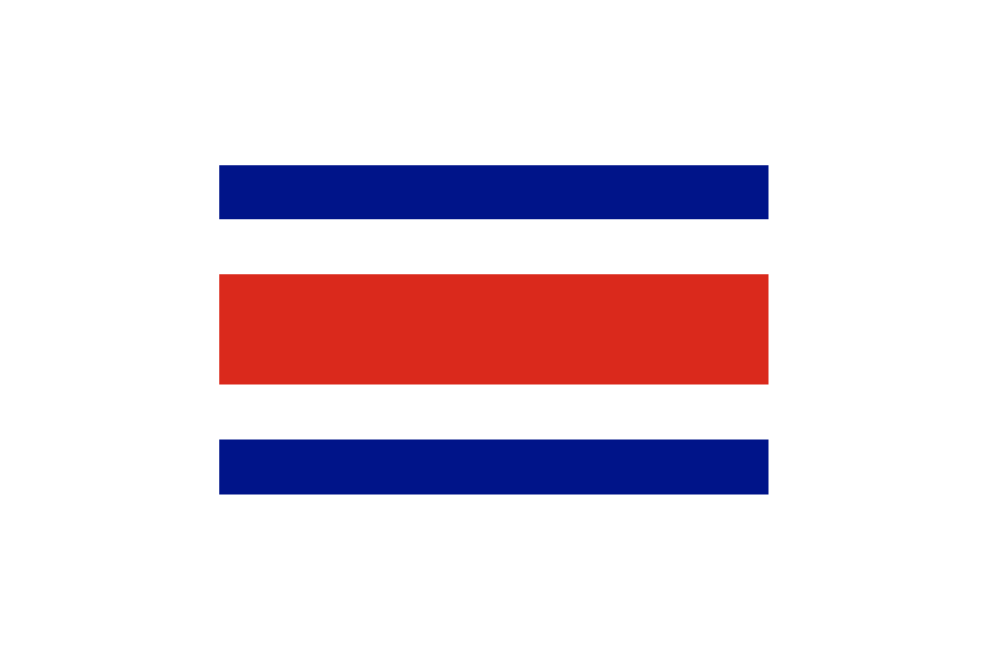コスタリカ共和国（Costa Rica/CRC）国旗のフリー素材、無料素材イラストダウンロード　ai png