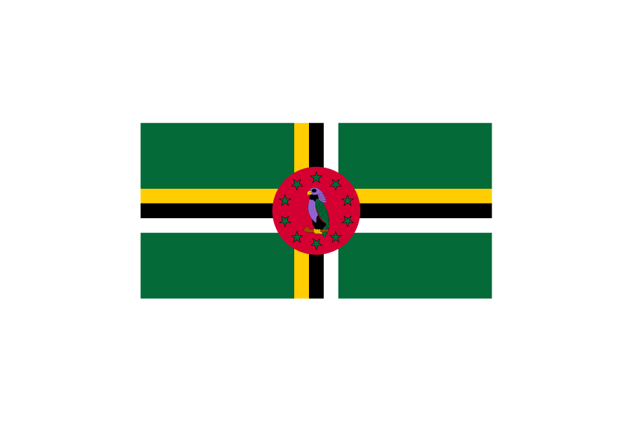 ドミニカ (Dominica)国旗のフリー素材、無料素材イラストダウンロード　ai png