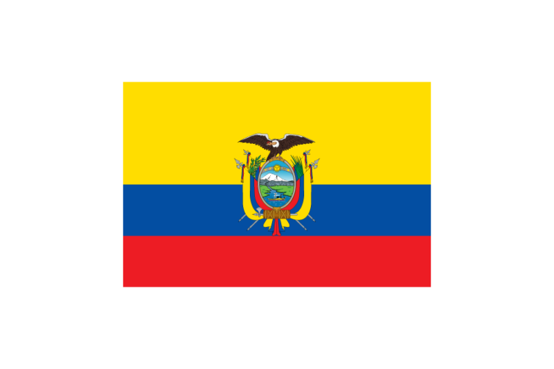 エクアドル (Ecuador)国旗のフリー素材、無料素材イラストダウンロード　ai png