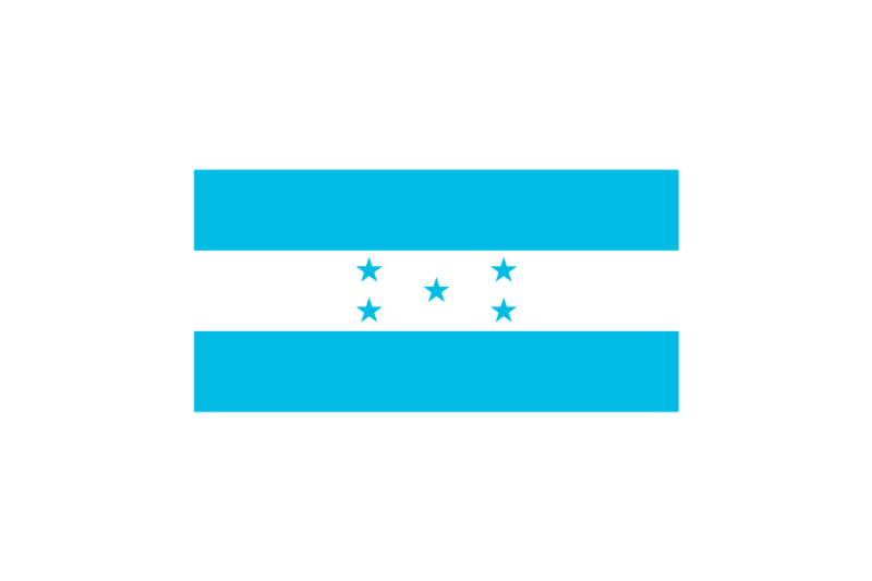 ホンジュラス共和国（Honduras/HON）国旗のフリー素材、無料素材イラストダウンロード　ai png