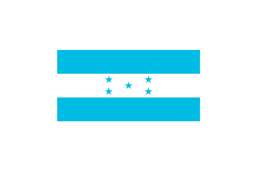 ホンジュラス共和国（Honduras/HON）国旗のフリー素材、無料素材イラストダウンロード　ai png