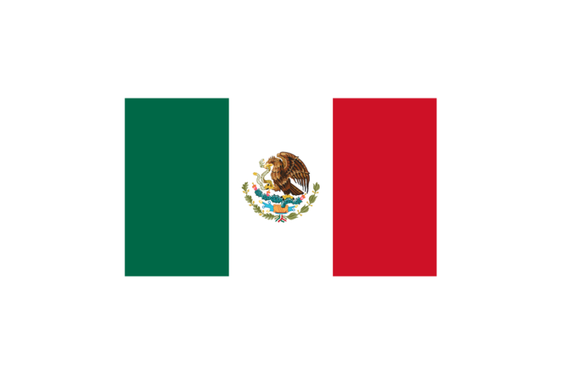 メキシコ合衆国（Mexico/MEX）国旗のフリー素材、無料素材イラストダウンロード　ai png