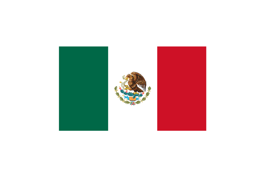 メキシコ合衆国（Mexico/MEX）国旗のフリー素材、無料素材イラストダウンロード　ai png