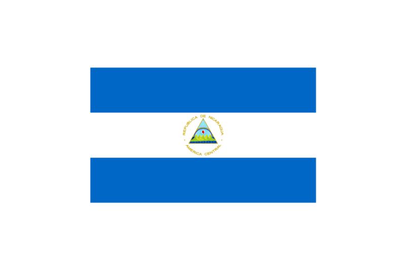 ニカラグア共和国（Nicaragua/NCA）国旗のフリー素材、無料素材イラストダウンロード　ai png