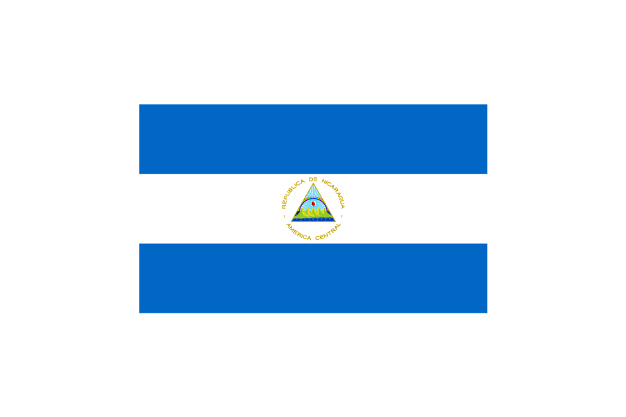 ニカラグア共和国（Nicaragua/NCA）国旗のフリー素材、無料素材イラストダウンロード　ai png