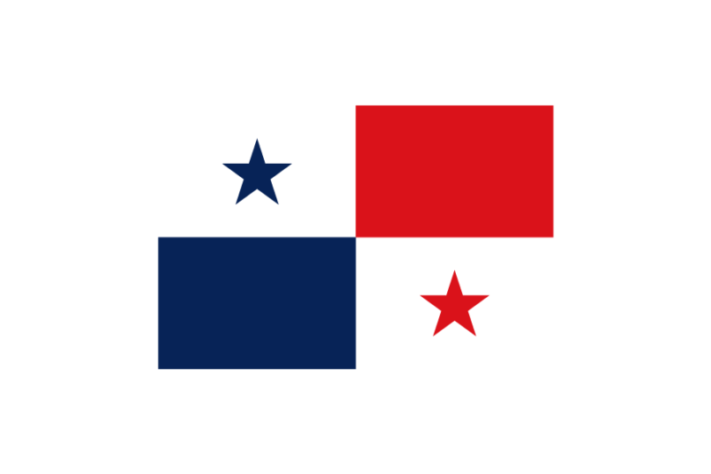 パナマ共和国（Panama/PAN）国旗のフリー素材、無料素材イラストダウンロード　ai png