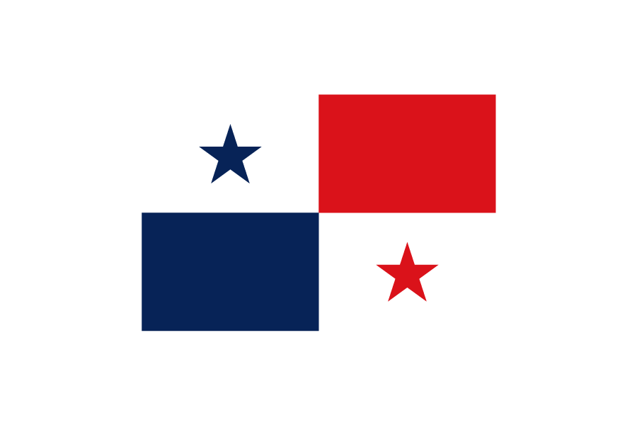 パナマ共和国（Panama/PAN）国旗のフリー素材、無料素材イラストダウンロード　ai png