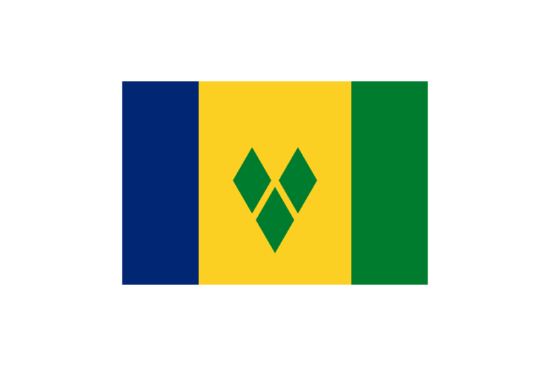 セントビンセントおよびグレナディーン諸島 (Saint Vincent and the Grenadines)国旗のフリー素材、無料素材イラストダウンロード　ai png
