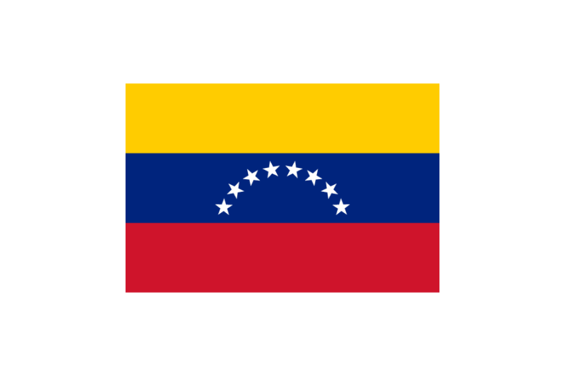 ベネズエラ・ボリバル共和国（Venezuela/VEN）国旗のフリー素材、無料素材イラストダウンロード　ai png