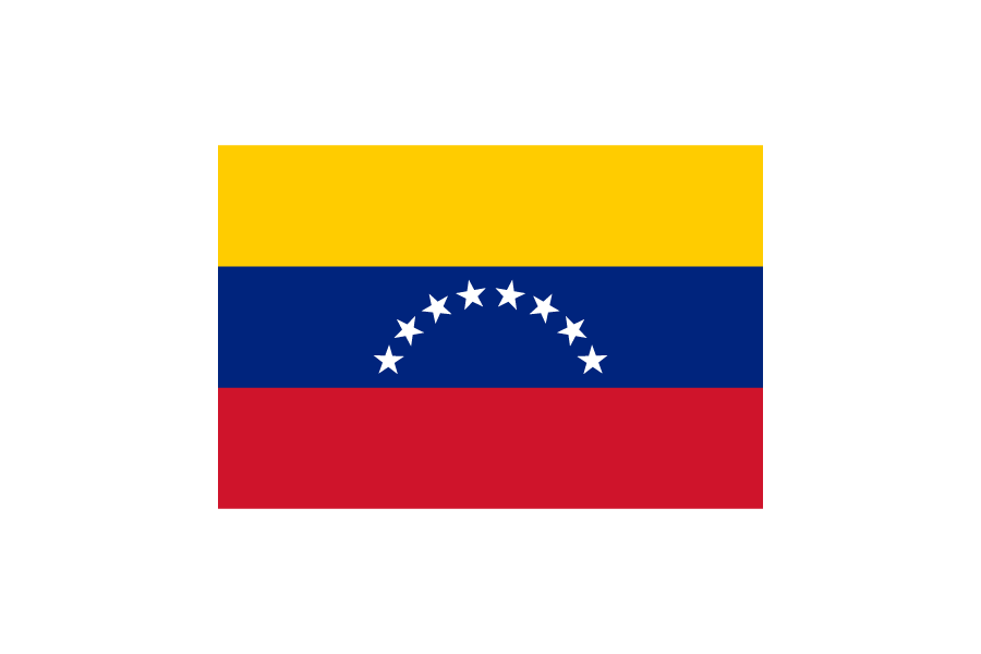 ベネズエラ・ボリバル共和国（Venezuela/VEN）国旗のフリー素材、無料素材イラストダウンロード　ai png