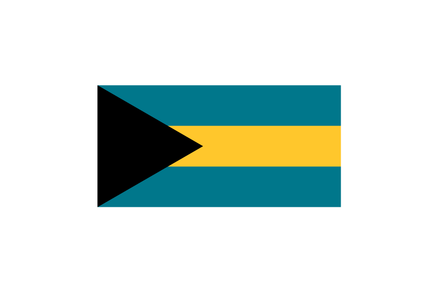 バハマ (Bahamas)国旗のフリー素材、無料素材イラストダウンロード　ai png