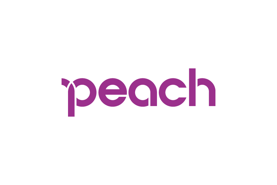 航空会社-ピーチ（Peach Aviation）のロゴマークフリー素材無料素材ダウンロード
