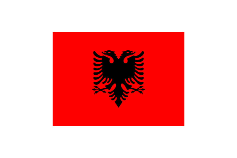 アルバニア (Albania)国旗のフリー素材、無料素材イラストダウンロード　ai png