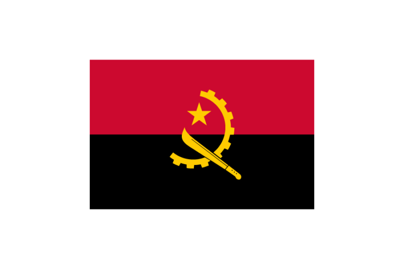 中央アフリカ-アンゴラ (Angola)国旗のフリー素材、無料素材イラストダウンロード　ai png