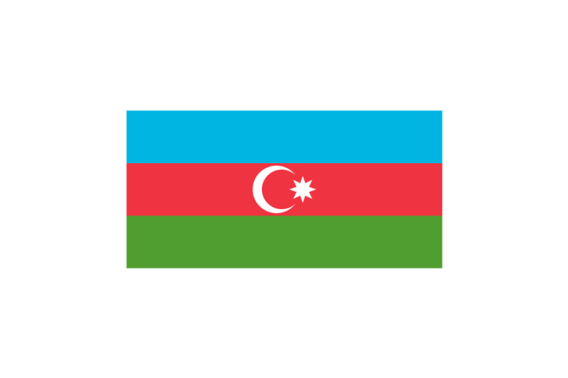 ヨーロッパコーカサス地方の一部の国々アゼルバイジャン (Azerbaijan)国旗のフリー素材、無料素材イラストダウンロード　ai png