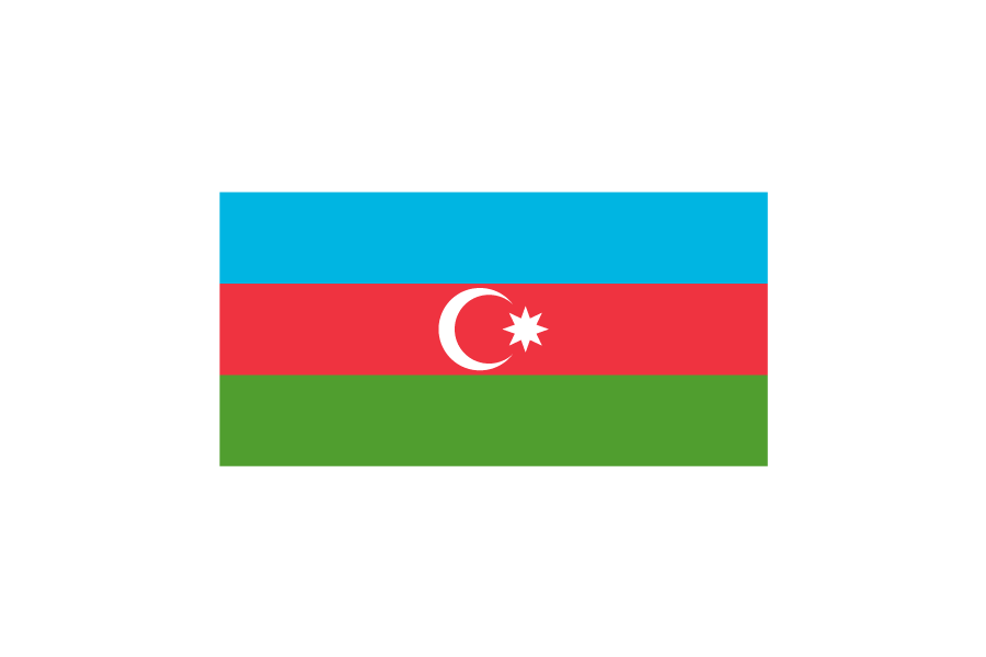 ヨーロッパコーカサス地方の一部の国々アゼルバイジャン (Azerbaijan)国旗のフリー素材、無料素材イラストダウンロード　ai png