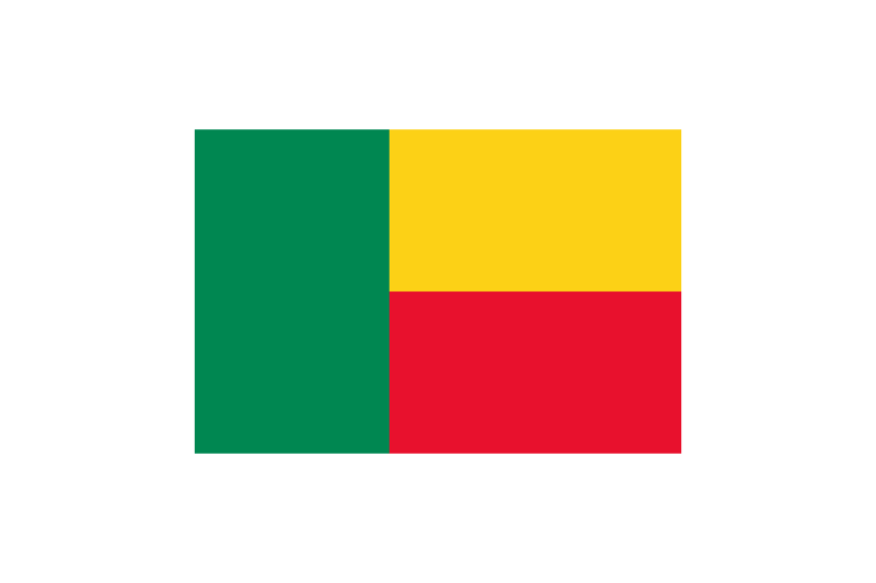 西アフリカ-ベナン (Benin)国旗のフリー素材、無料素材イラストダウンロード　ai png