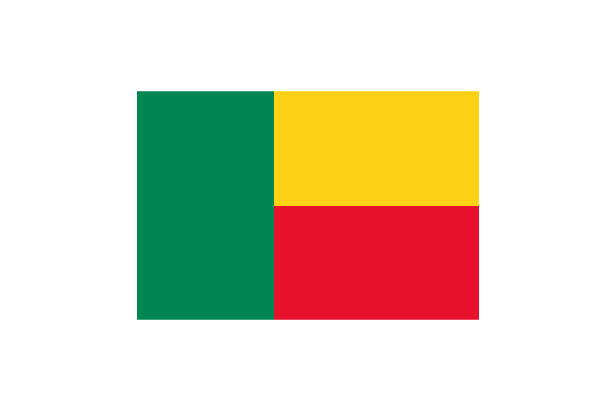 西アフリカ-ベナン (Benin)国旗のフリー素材、無料素材イラストダウンロード　ai png