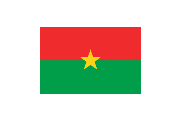 西アフリカ-ブルキナファソ (Burkina Faso)国旗のフリー素材、無料素材イラストダウンロード　ai png