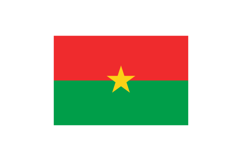 西アフリカ-ブルキナファソ (Burkina Faso)国旗のフリー素材、無料素材イラストダウンロード　ai png