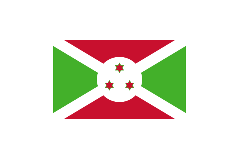 東アフリカ-ブルンジ (Burundi)国旗のフリー素材、無料素材イラストダウンロード　ai png