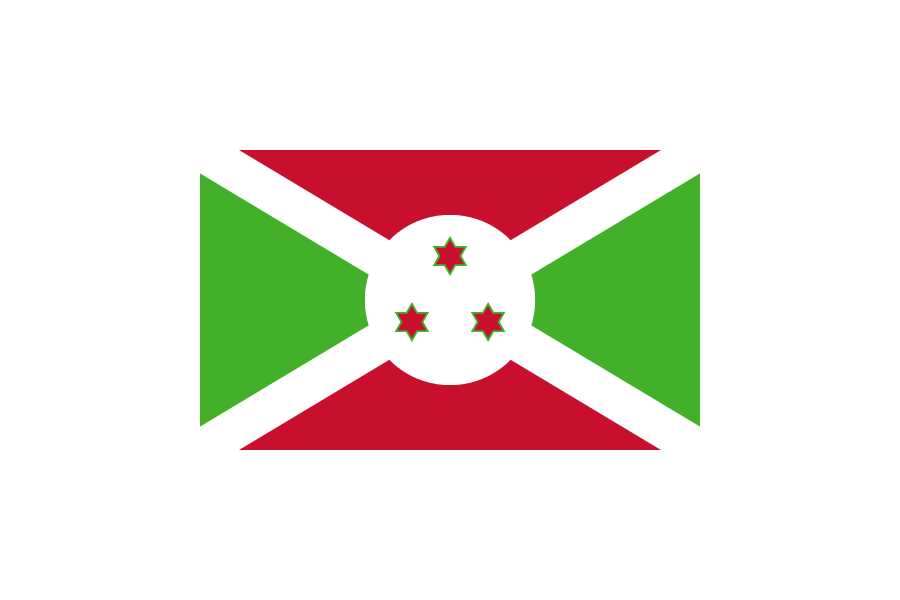東アフリカ-ブルンジ (Burundi)国旗のフリー素材、無料素材イラストダウンロード　ai png