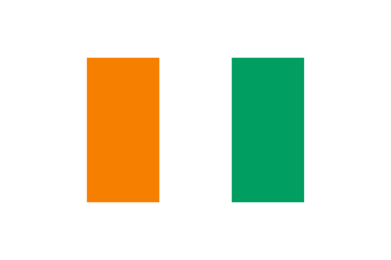 西アフリカ-コートジボワール (Côte d’Ivoire)国旗のフリー素材、無料素材イラストダウンロード　ai png