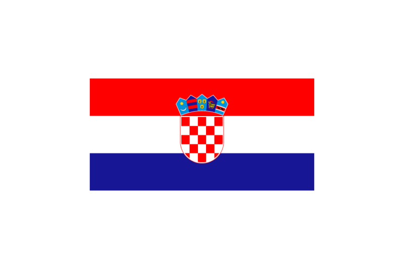 クロアチア (Croatia)国旗のフリー素材、無料素材イラストダウンロード　ai png