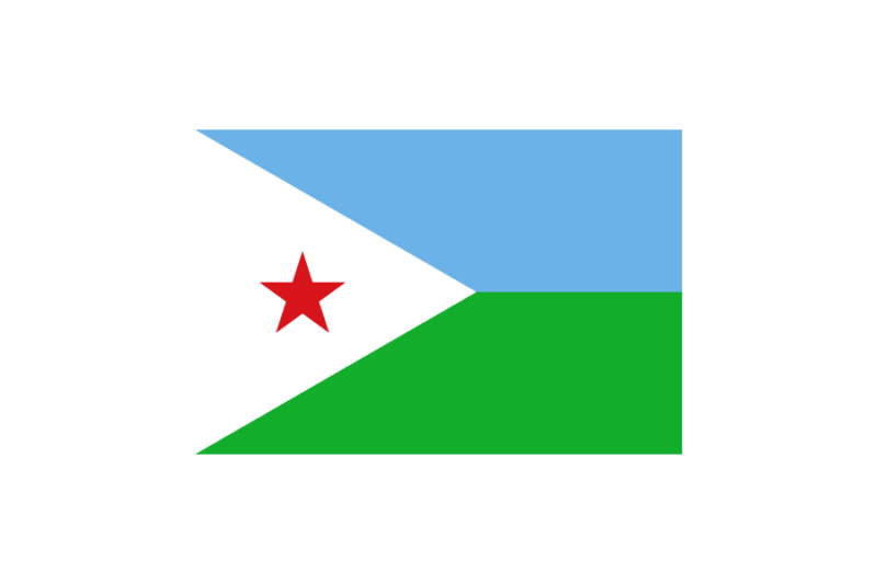 東アフリカ-ジブチ (Djibouti)国旗のフリー素材、無料素材イラストダウンロード　ai png