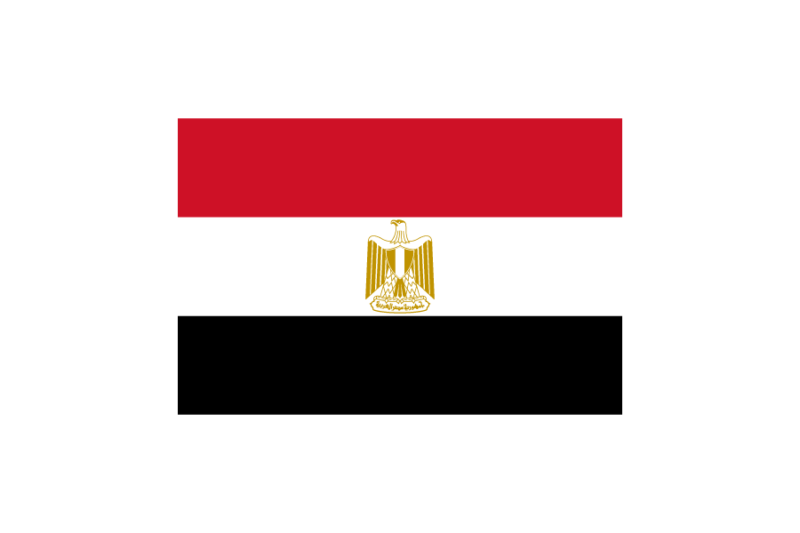 北アフリカ-エジプト (Egypt)国旗のフリー素材、無料素材イラストダウンロード　ai png