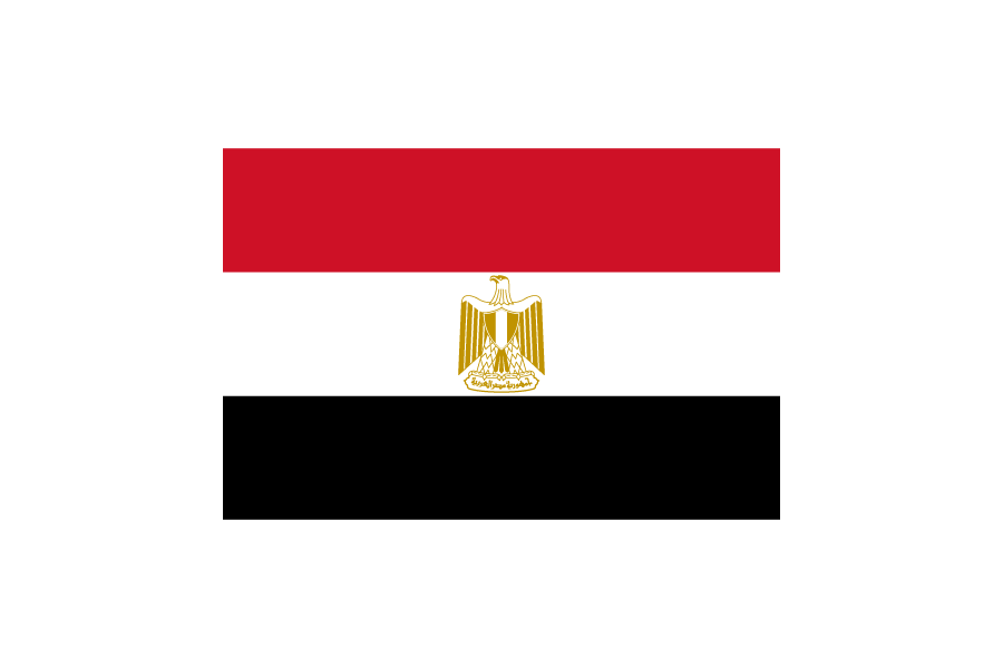 北アフリカ-エジプト (Egypt)国旗のフリー素材、無料素材イラストダウンロード　ai png