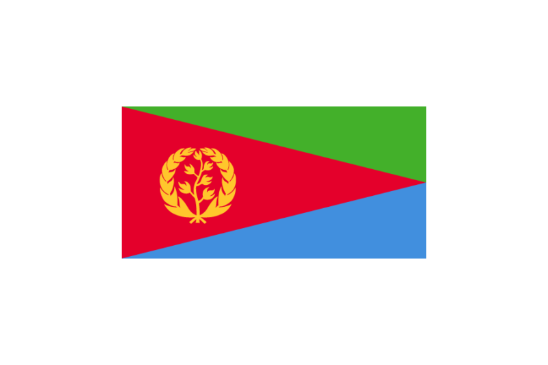 東アフリカ-エリトリア (Eritrea)国旗のフリー素材、無料素材イラストダウンロード　ai png