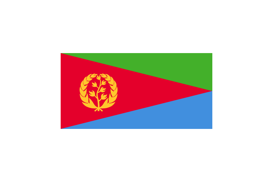 東アフリカ-エリトリア (Eritrea)国旗のフリー素材、無料素材イラストダウンロード　ai png