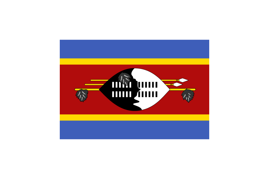 南アメリカ-エスワティニ (Eswatini) （旧称：スワジランド）国旗のフリー素材、無料素材イラストダウンロード　ai png