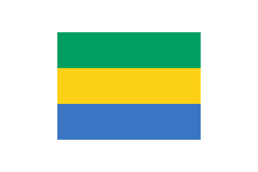 中央アフリカ-ガボン共和国(République Gabonaise)国旗のフリー素材、無料素材イラストダウンロード　ai png