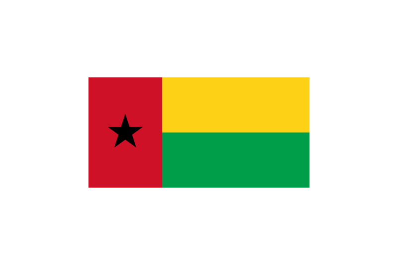 西アフリカ-ギニアビサウ (Guinea-Bissau)国旗のフリー素材、無料素材イラストダウンロード　ai png