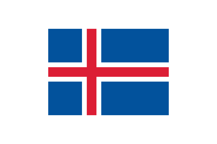 アイスランド (Iceland)国旗のフリー素材、無料素材イラストダウンロード　ai png