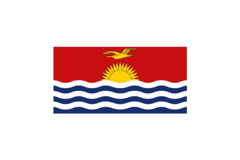 オセアニア（大洋州）キリバス (Kiribati)国旗のフリー素材、無料素材イラストダウンロード　ai png