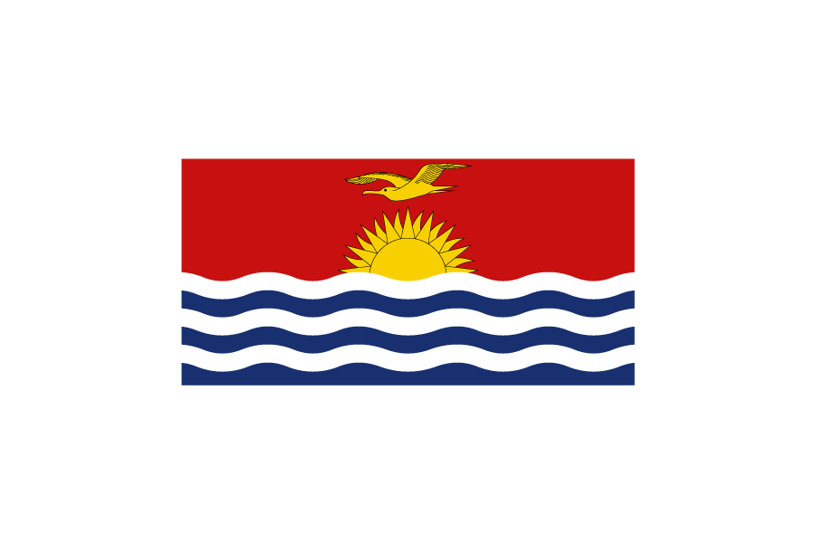 オセアニア（大洋州）キリバス (Kiribati)国旗のフリー素材、無料素材イラストダウンロード　ai png