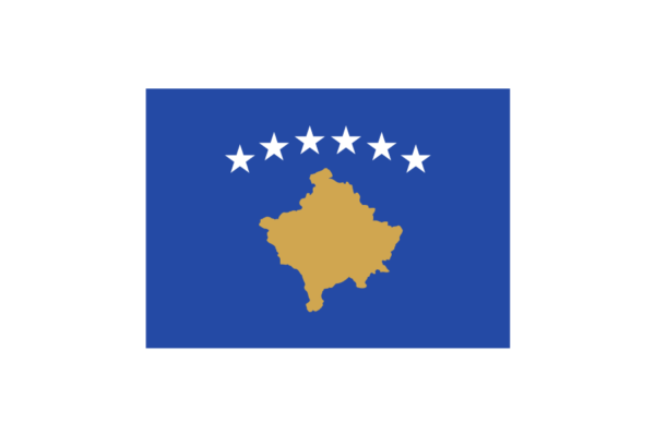 ヨーロッパイギリス諸島の国々コソボ (Kosovo) （限定的に承認された国）国旗のフリー素材、無料素材イラストダウンロード　ai png