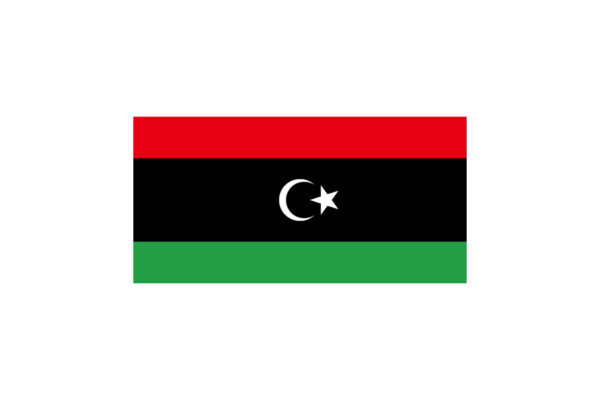 北アフリカ-リビア (Libya)国旗のフリー素材、無料素材イラストダウンロード　ai png