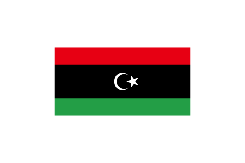 北アフリカ-リビア (Libya)国旗のフリー素材、無料素材イラストダウンロード　ai png