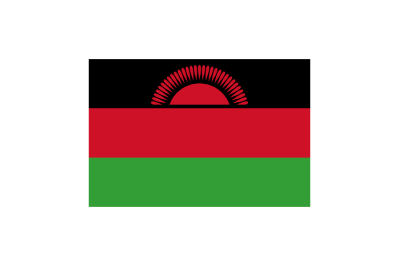 東アフリカ-マラウイ (Malawi)国旗のフリー素材、無料素材イラストダウンロード　ai png