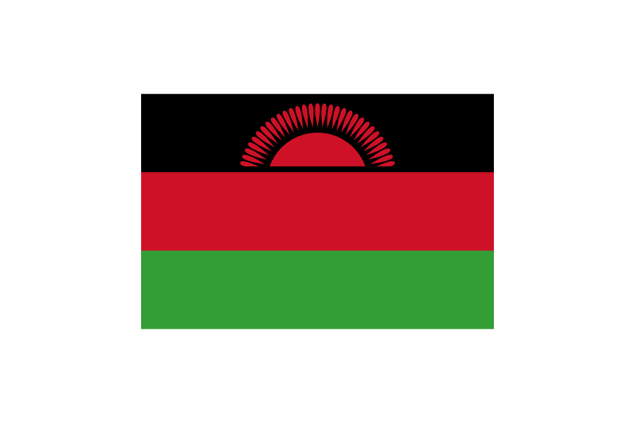 東アフリカ-マラウイ (Malawi)国旗のフリー素材、無料素材イラストダウンロード　ai png